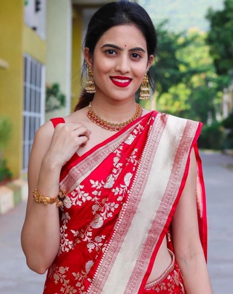 Indian Cotton Silk Saree With Unstitched Blouse Piece Festive Party Wear Sari