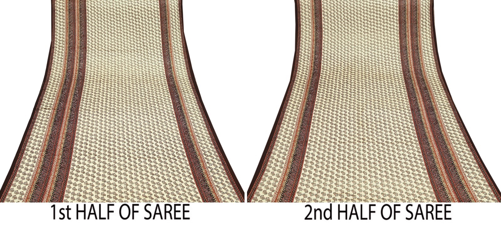 Indian Vintage Saree Beige Satin Printed Sari 5yd Sewing Floral Soft Craft Fabri