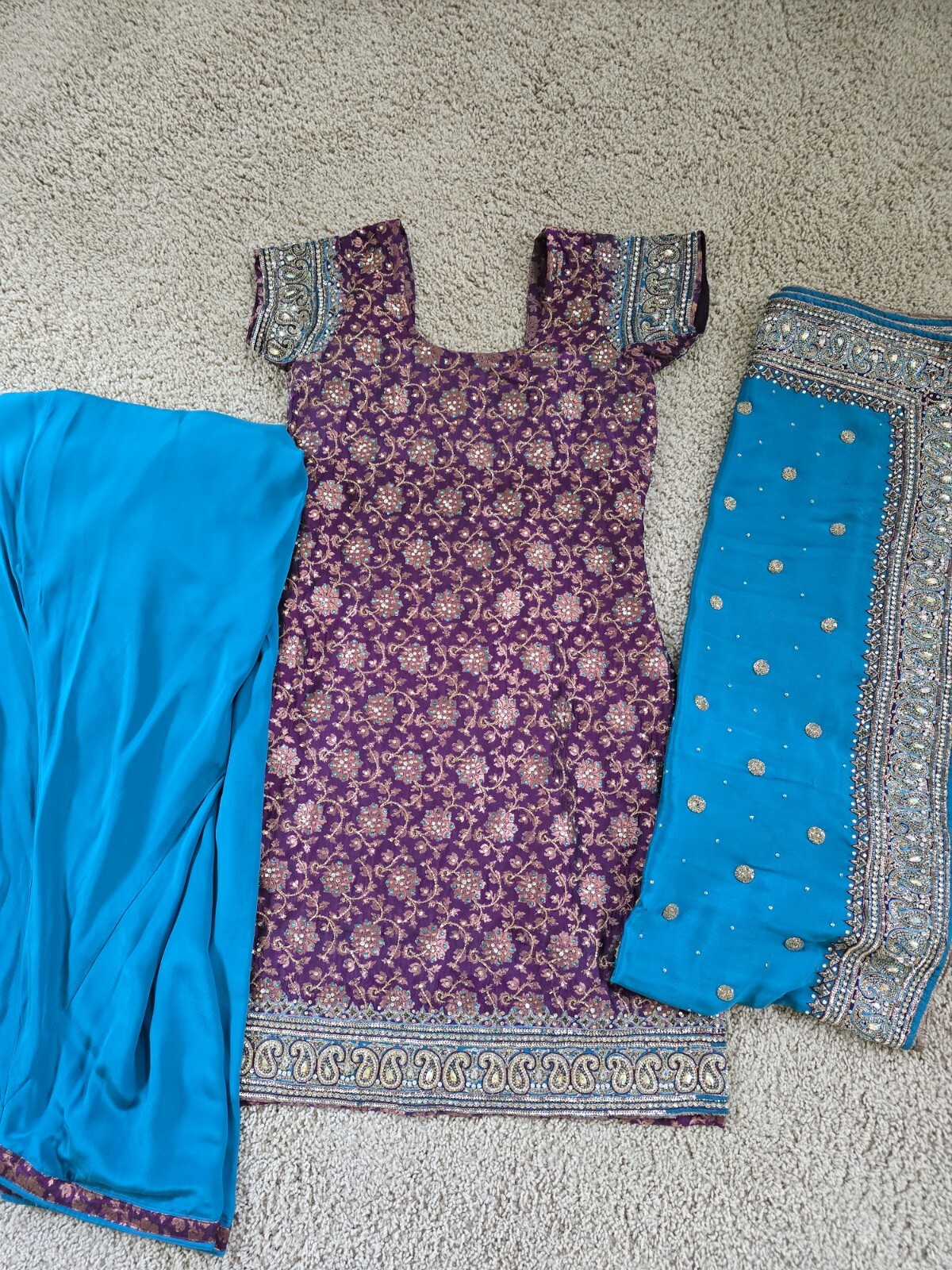 M 36 Stitched Partywear Salwaar Kameez Dupatta Suit Dress