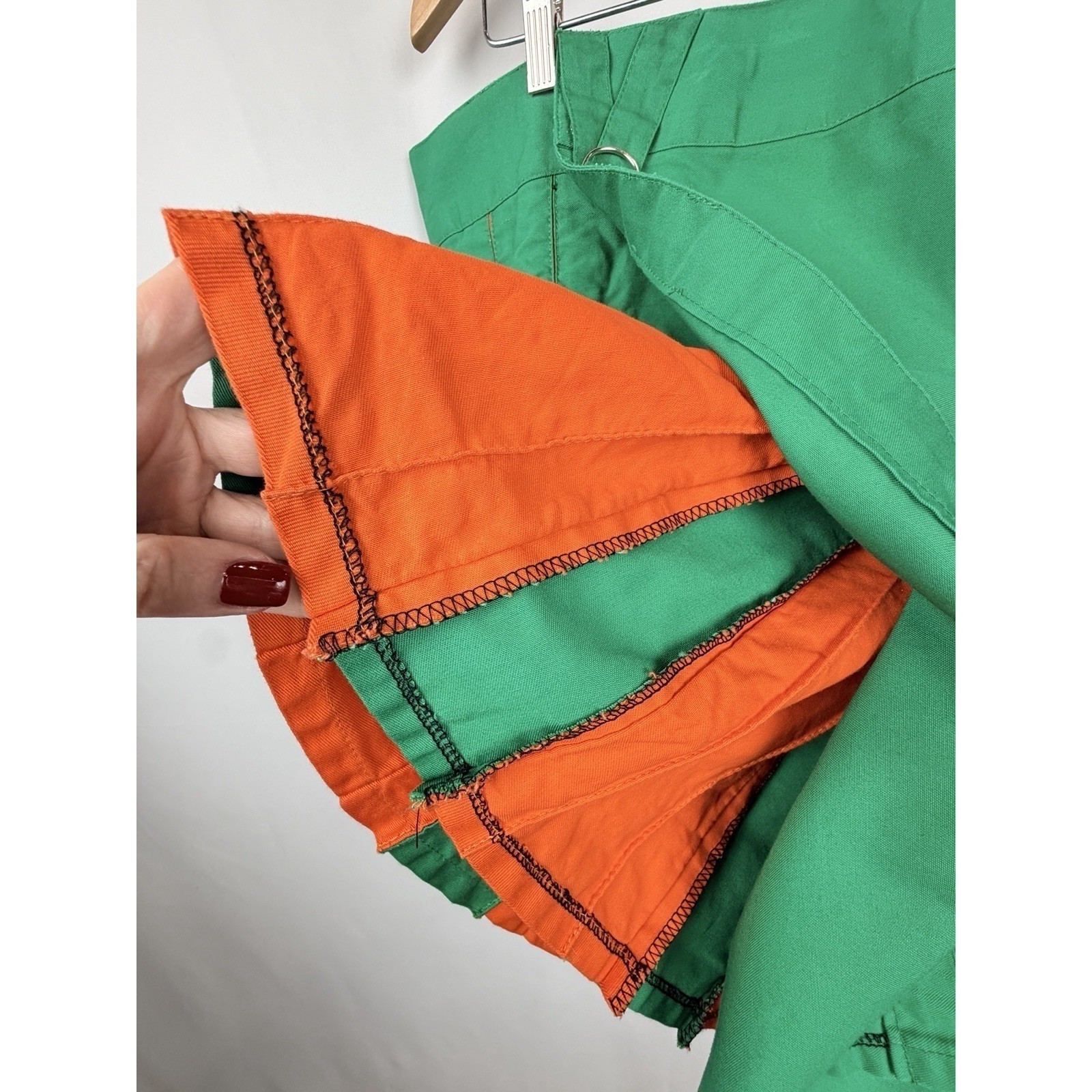 Custom Utility Kilt Green Orange Cargo Celtic Festival Highland LARP Size 44 Men
