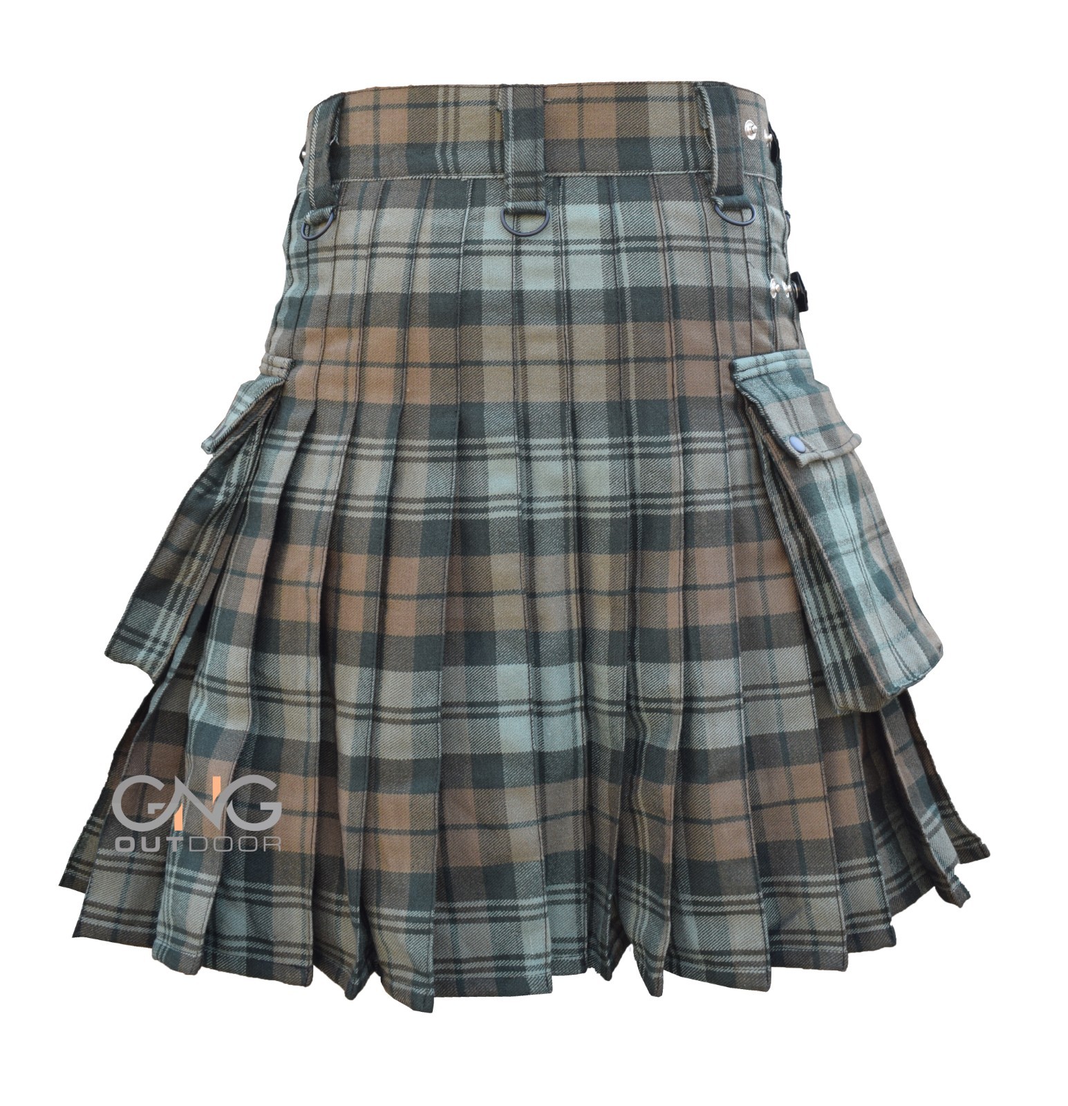 Men’s Scottish Gordon Weathered Tartan Leatherstrap kilt is made of Acrylic Wool