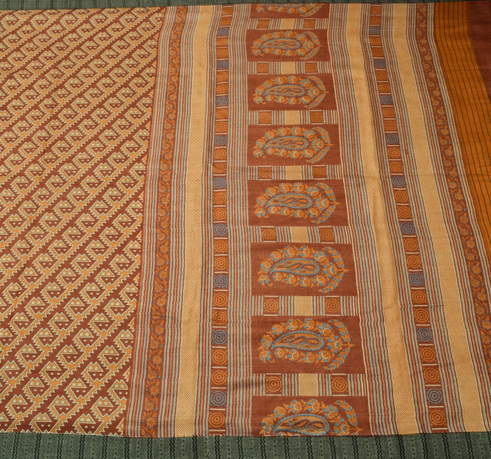 Sushila Vintage Maroon Saree 100% Pure Woolen Woven 5 YD Soft Sari Craft Fabric