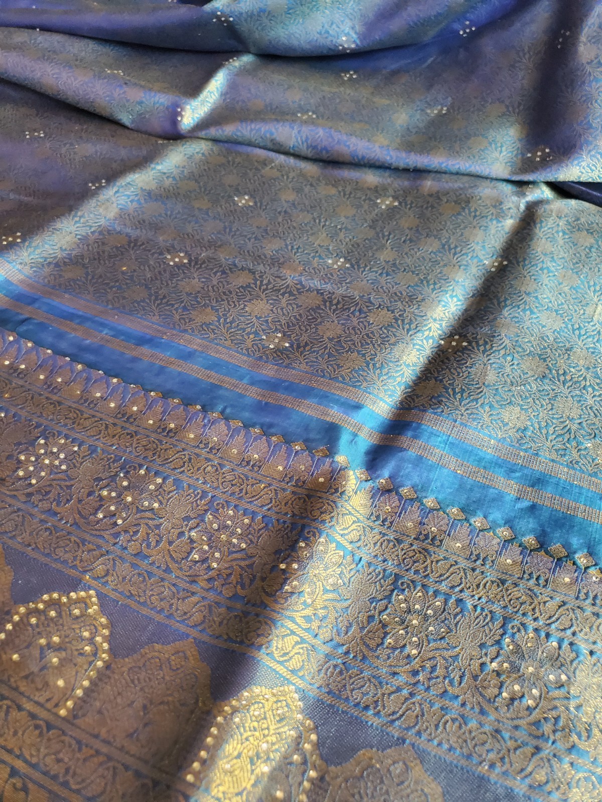Women Pure Silk Brocade Stonework Kanjivaram Saree Designer Party Wedding Festiv