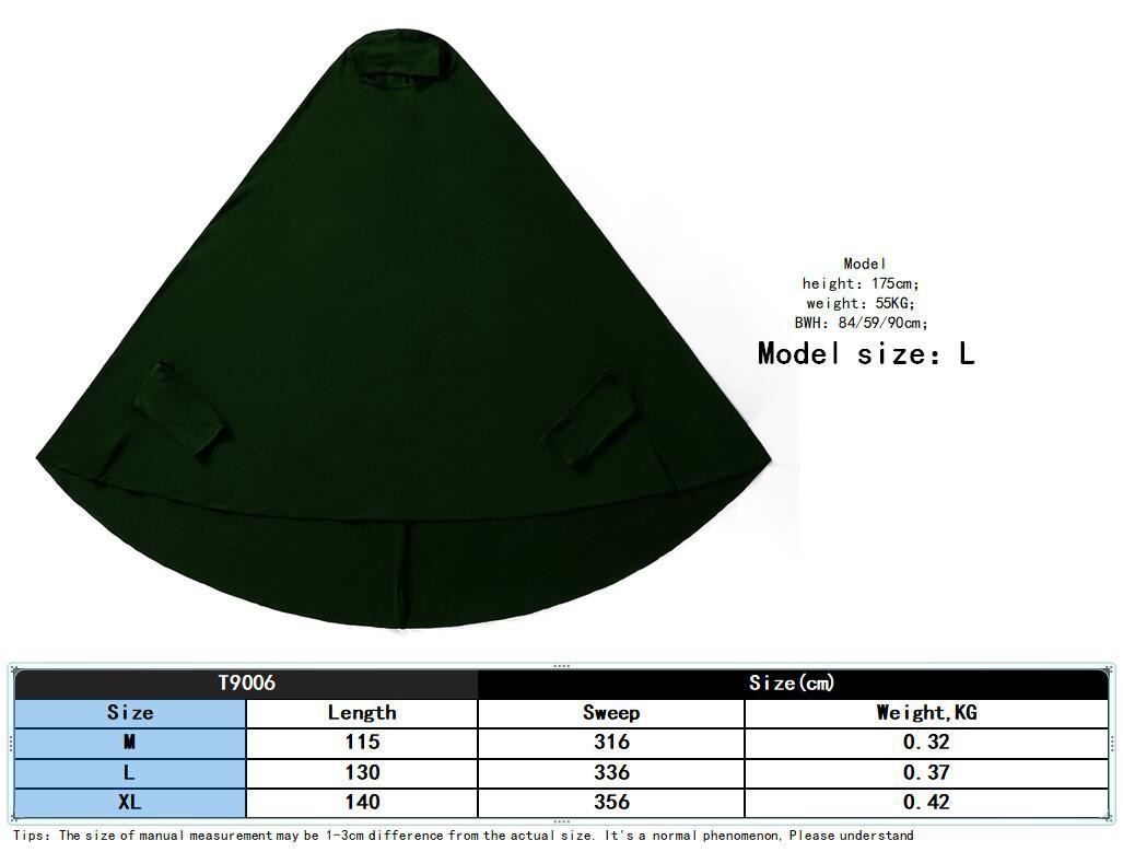 Prayer Khimar Solid Color Turban Muslim Women Hijab Headscarf Large Niqab Burka