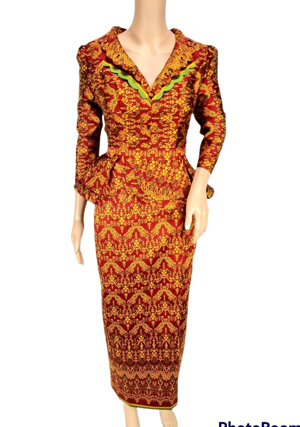 Cambodia Khmer Gold Korean Silk Set Women Size M Khmer Skirt Traditional Clothes
