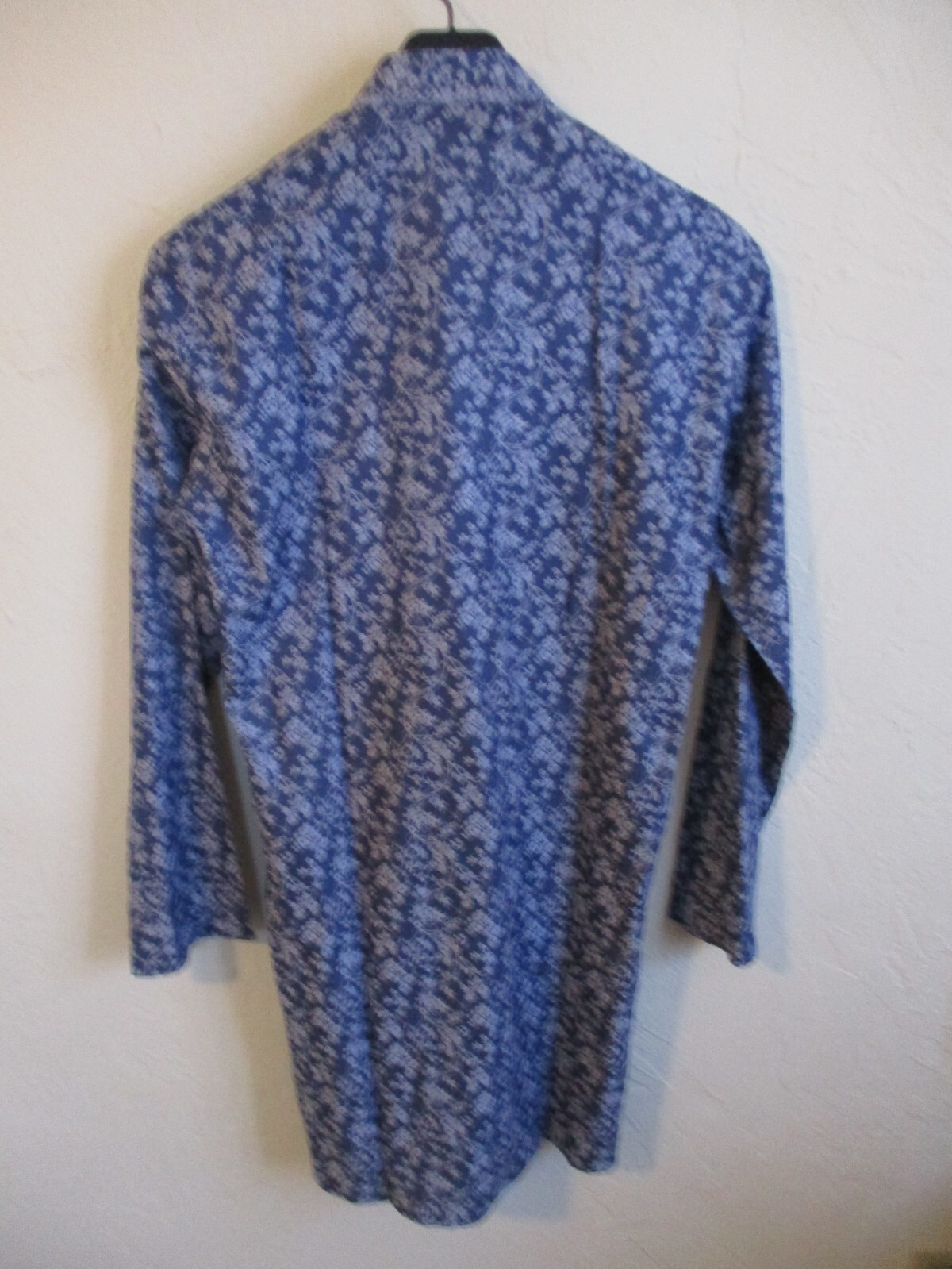 Ethos Mid Length Kurta Size 38 NWT Blue Jaquard 100% Cotton