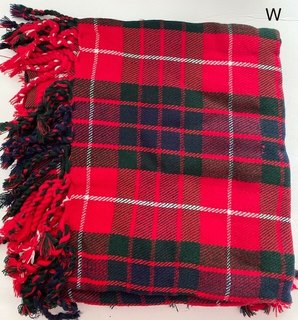 Scottish Traditional Tartan Fly Plaid Hands Fringed Acrylic Wool Scarf Rolled Sh