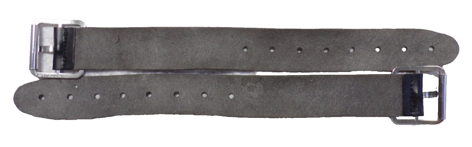 2 BLACK LEATHER KILT 14″ STRAP EXTENDERS WITH METAL CHROME PLATED BELT BUCKLES