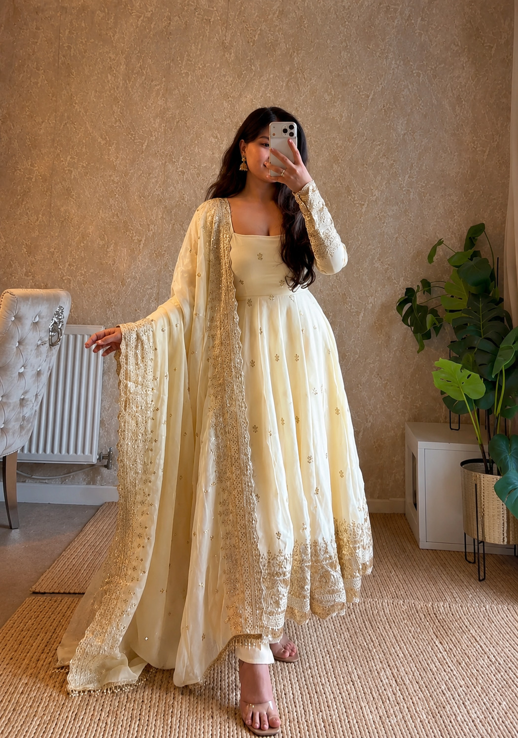 Fendy Silk Ready Made Anarkali Suit Heavy Embroidery Salwar Kameez Dupatta Party