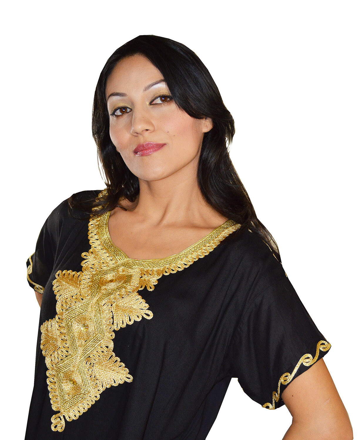 Moroccan Caftan Kaftan Dress Abaya African Womens Casual Gown Handmade Black