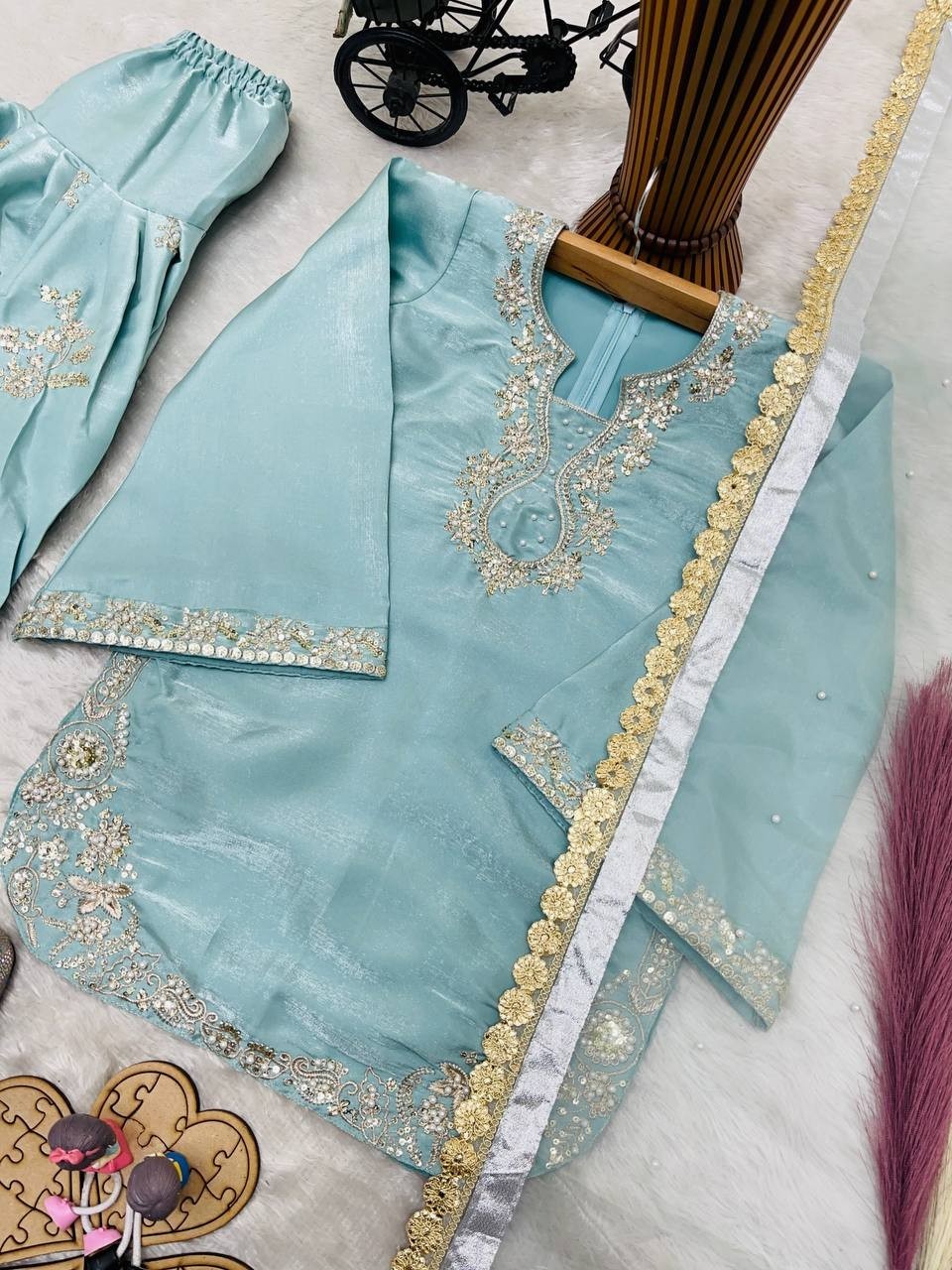 Girls Patiyala Suit Farshi Palazzo Wedding Festival Ethnic Wear Dress