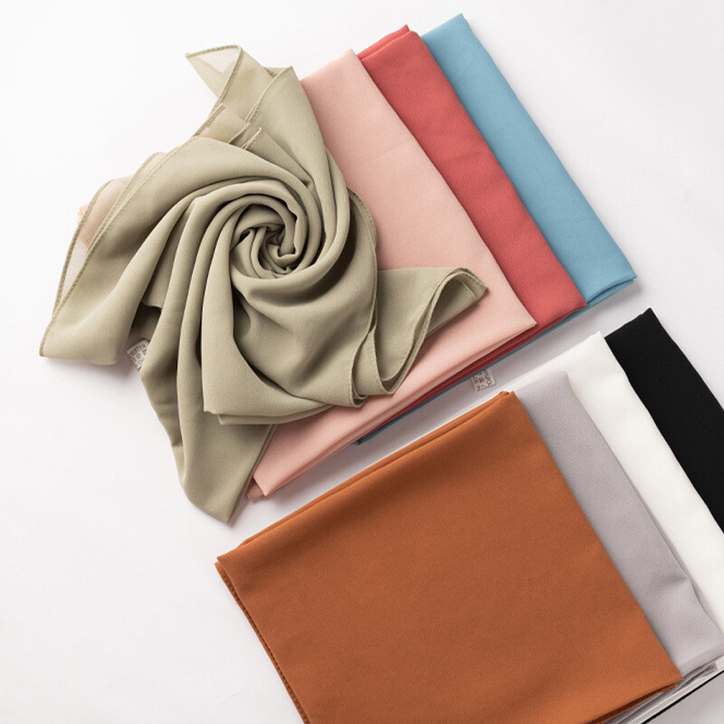 Islamic Square Scarf Women Solid Hijab Muslim Lightweight Scarves Arab Khimar