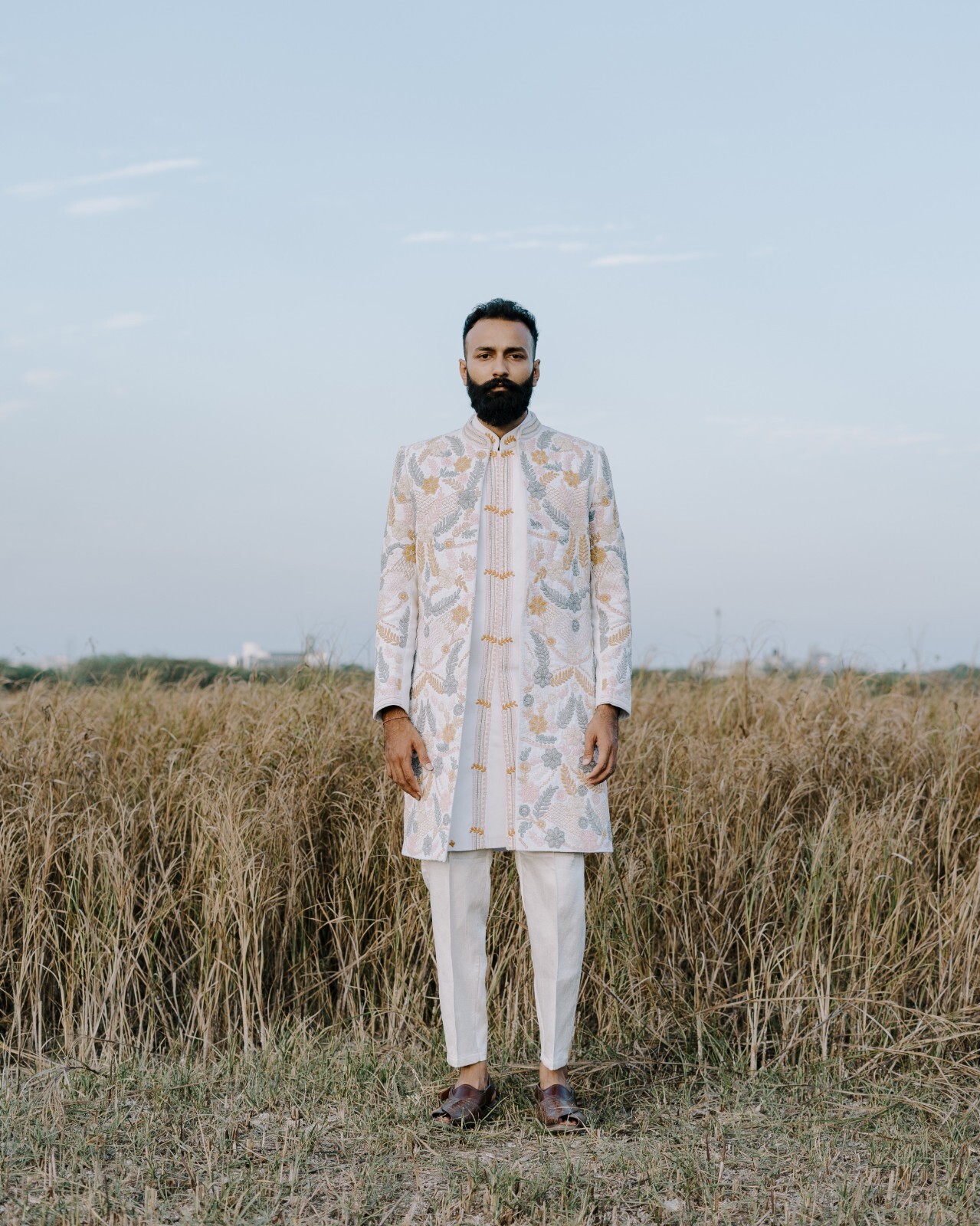3 Pc Men’s Bollywood Traditional Wedding Party Wear Designer Indo Western Dress