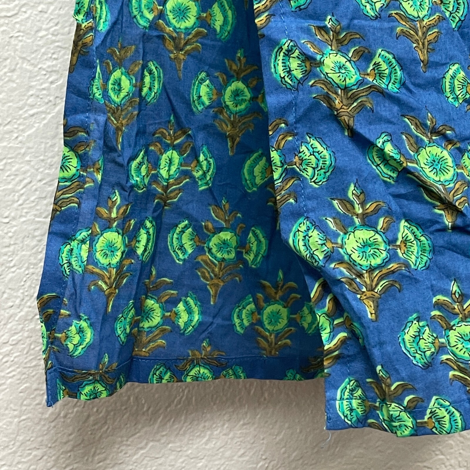 Womens Size 38 Pakistani Indian 3 Piece Salwar Kameez Outfit Blue Green Floral