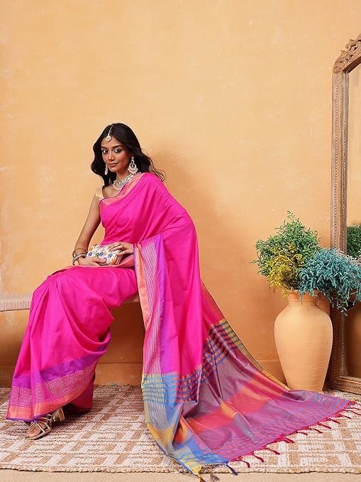 Pattu Art Silk Woven Ready To Wear Saree Pink