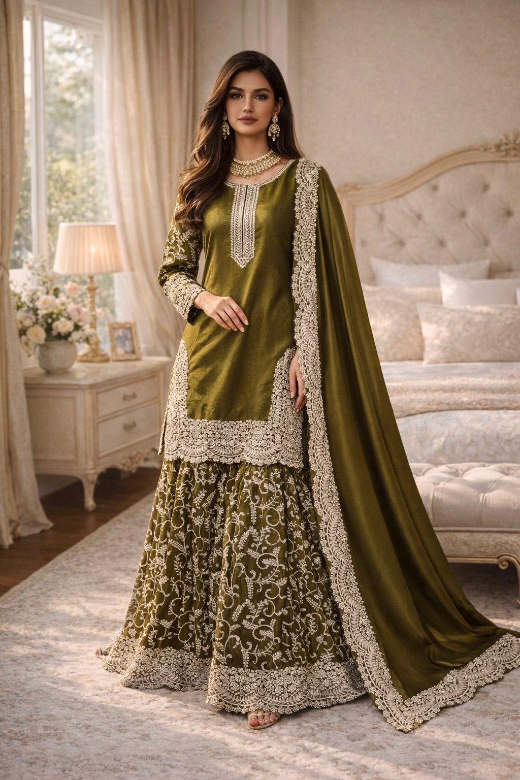 SHARARA PLAZOO SUIT PARTY WEAR PAKISTANI WEDDING SALWAR KAMEEZ PALAZOO SUIT