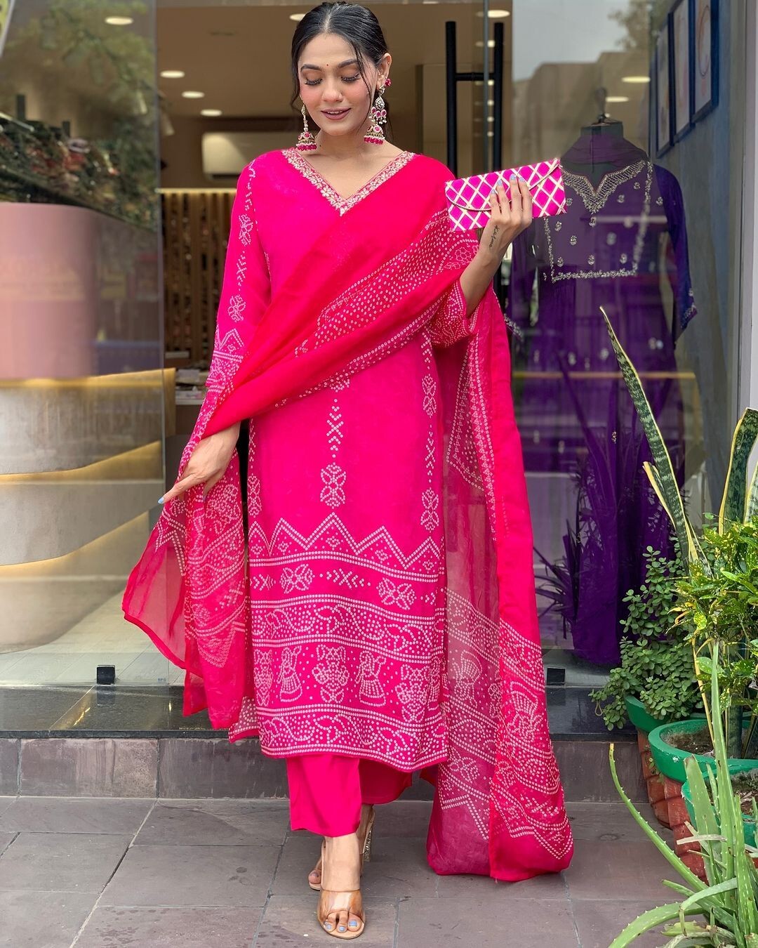 Women’ s French Crepe Embroidery Kurta with Pant & Dupatta