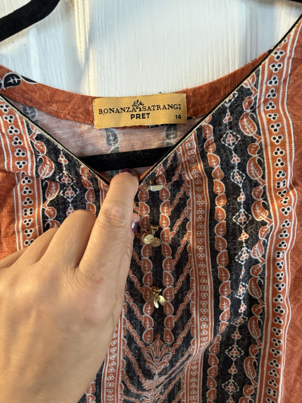 Pakistani Bonanza Satrangi Pret size 14 Floral Print Boho Stitches Ready Wear