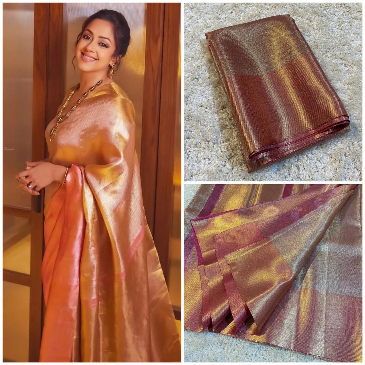 Premium Banarasi Tissue Silk Saree | Soft Woven Designer Party Wedding Ethnic BP