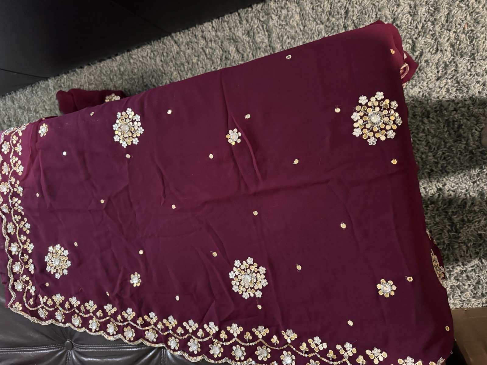 Wine Red Saree for women ready to wear With Stitched Blouse And Petticoat