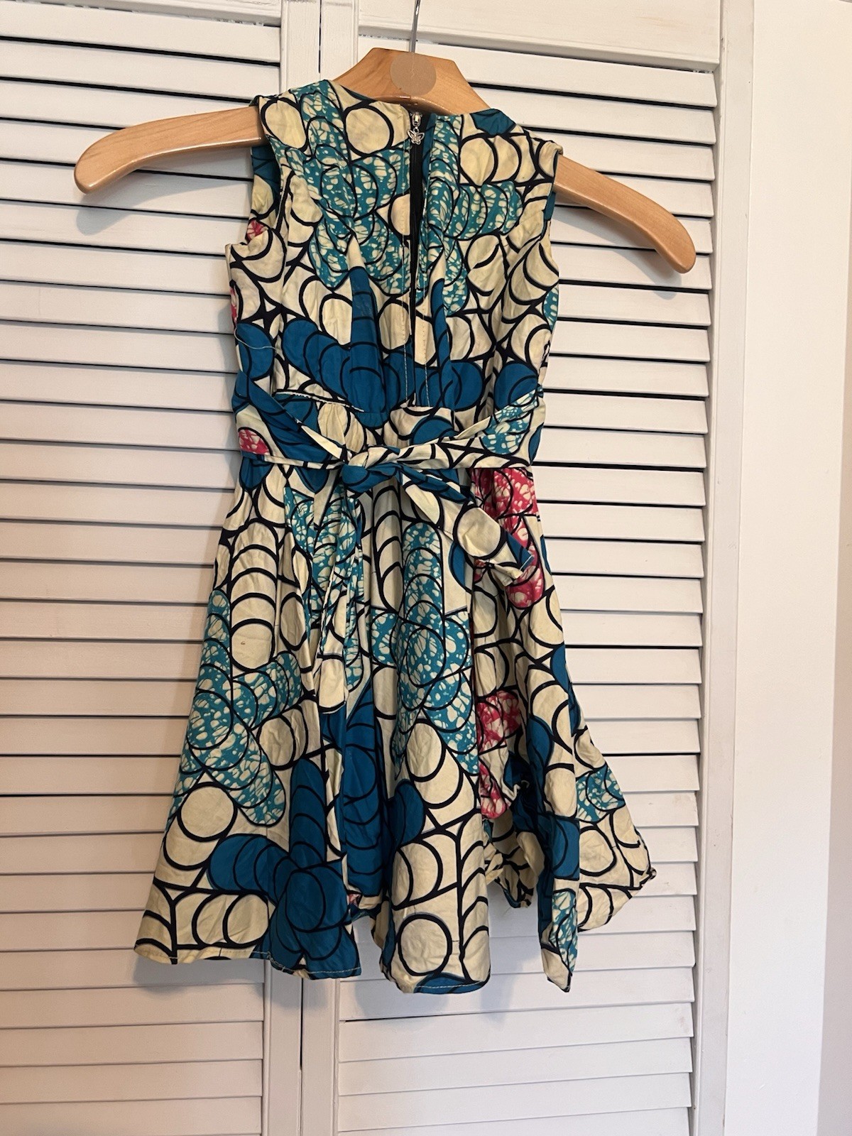 NIGERIAN AFRICAN Kid Girls Dress Size 6 Handmade Aline Sleeveless Knee Length