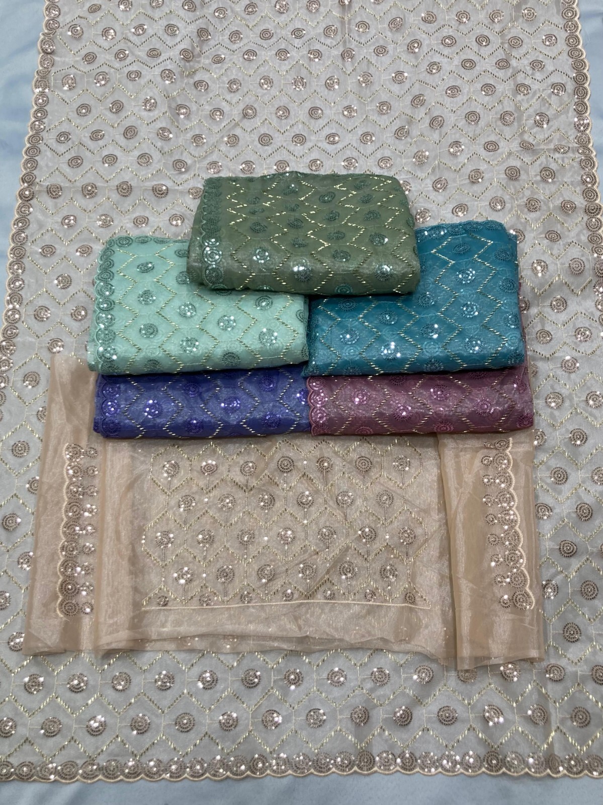 Function Party Wear Twill Net Sequence Work Saree, New Indian Wedding Sari ZA-CV