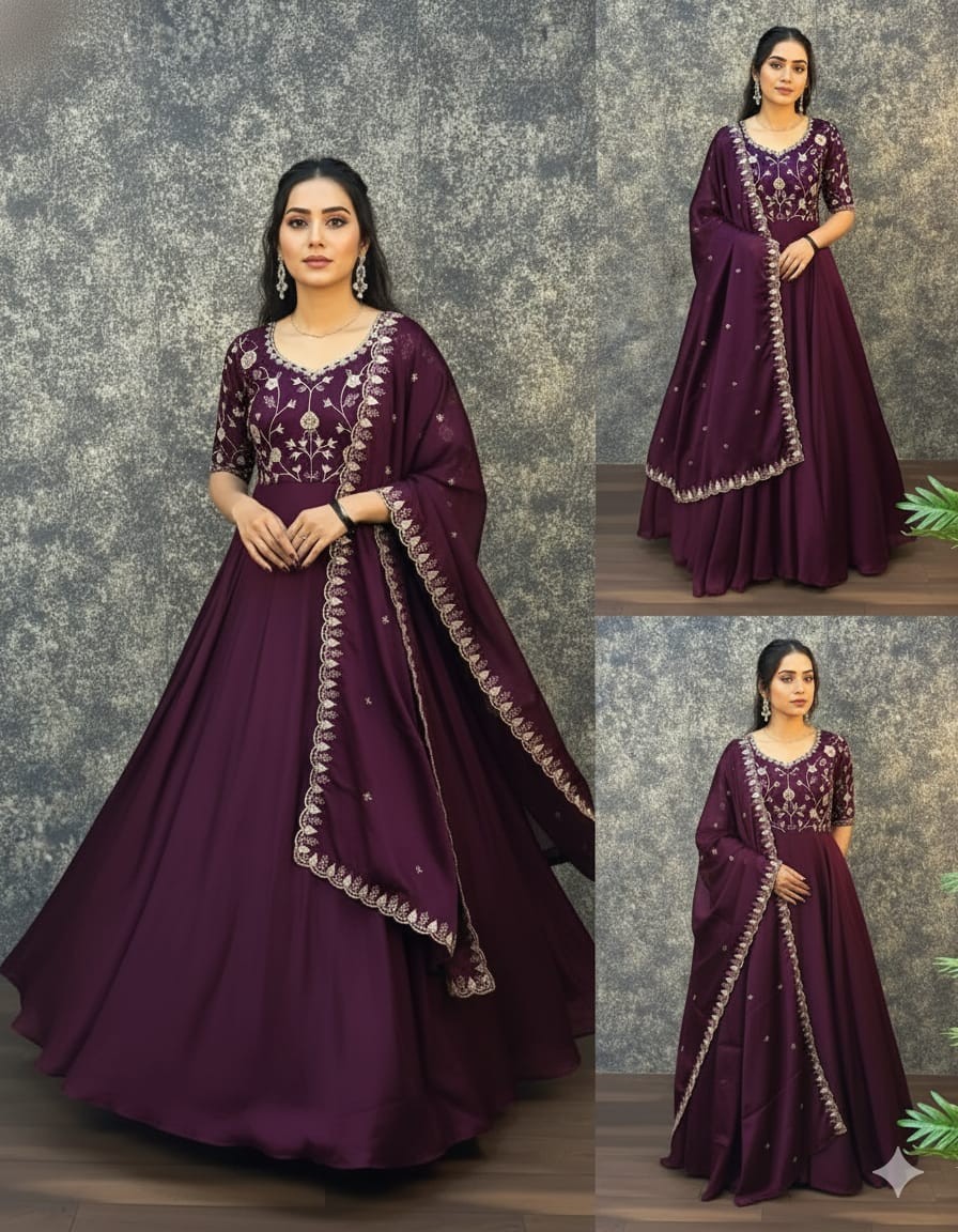 Featuring beautiful Heavy Gown with duppata Set which is bea – Handmade in India