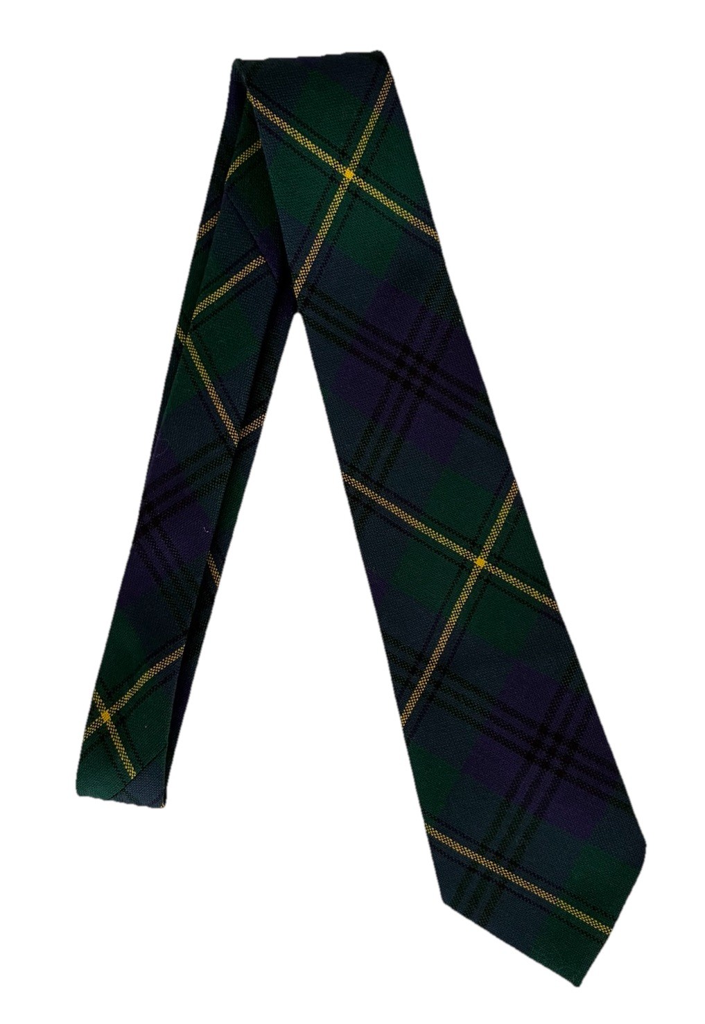 Johnstone Scottish Tartan 100% Wool Necktie Made in Scotland Blue Green Yellow