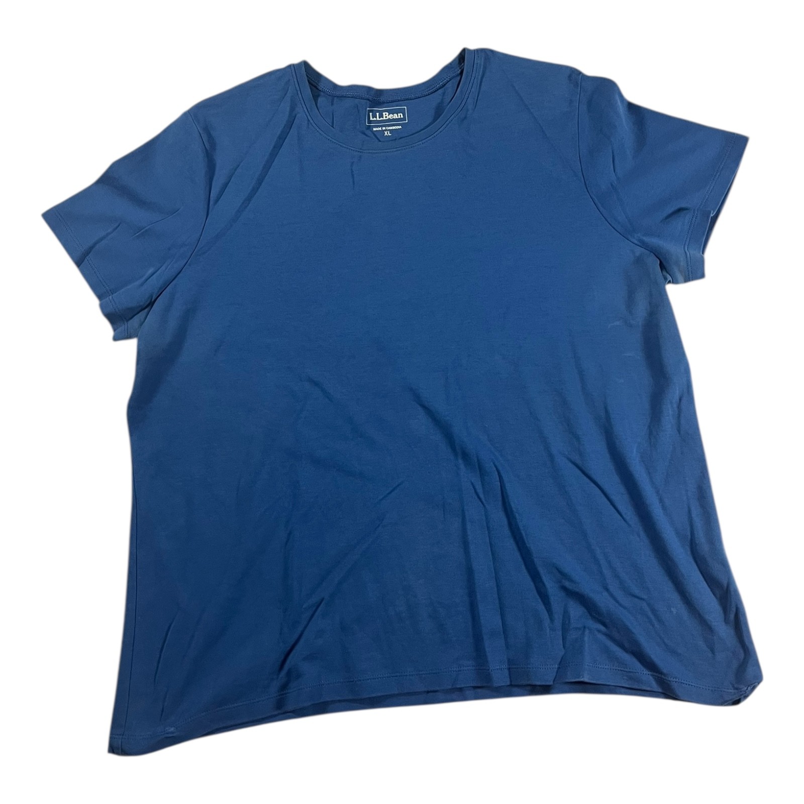 L.L.Bean Women’s T-Shirt XL Blue Short Sleeve Crew Neck Made in Cambodia