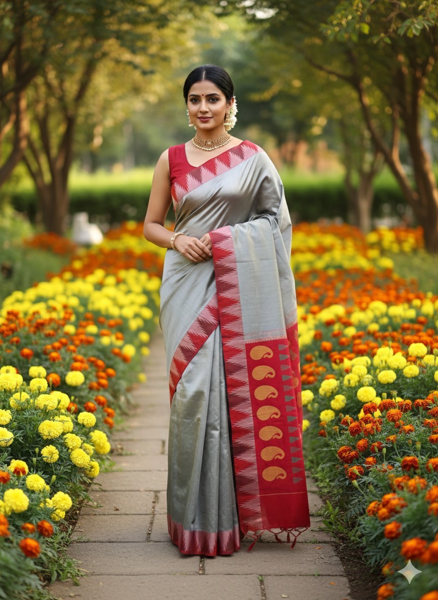 Women New Pure Silk Kanjivaram Saree Festive Wedding Party