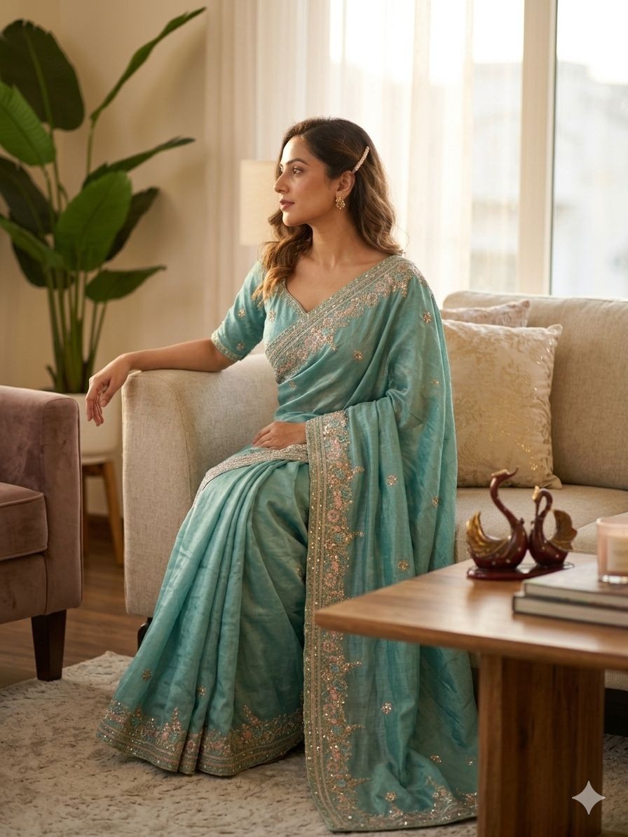 Bridal Silk Sari Blouse Designer Pakistani Ethnic Bollywood Indian Wedding Saree