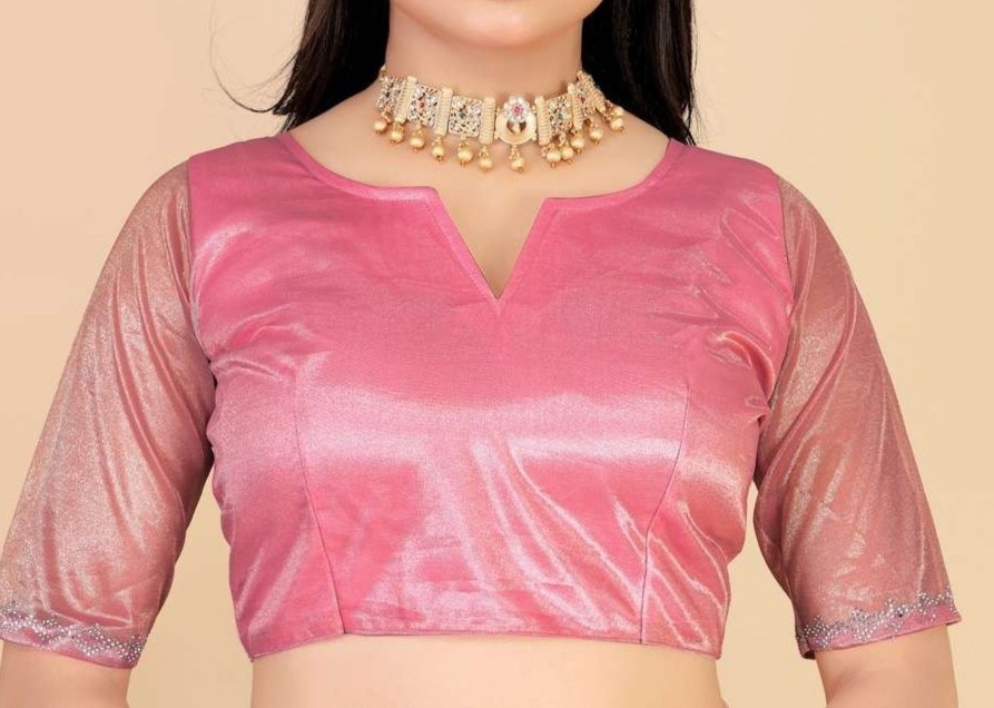 Pink Organza Saree Women Party Wear Designer Border Work Saree