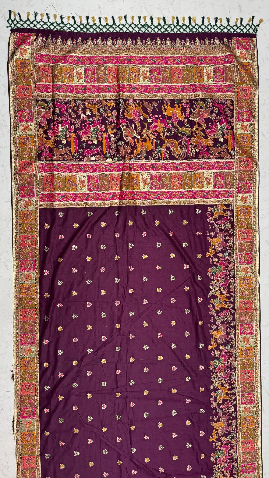 Designer Pashmina Silk Saree Wedding Haldi Mehndi Festival Saree