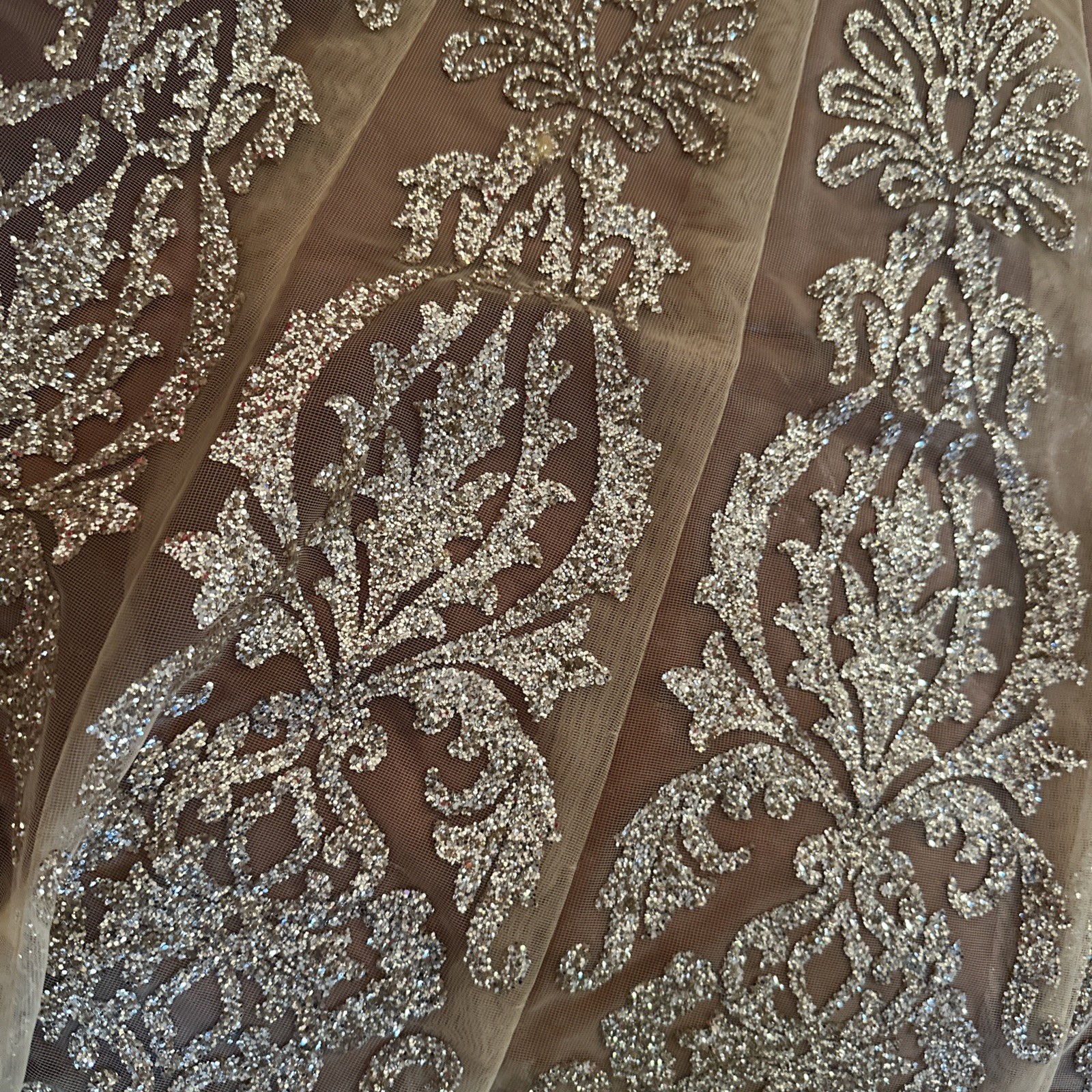Beautiful Handmade Stamped Rekha Red & Gold Saree With Intricate Embroidery
