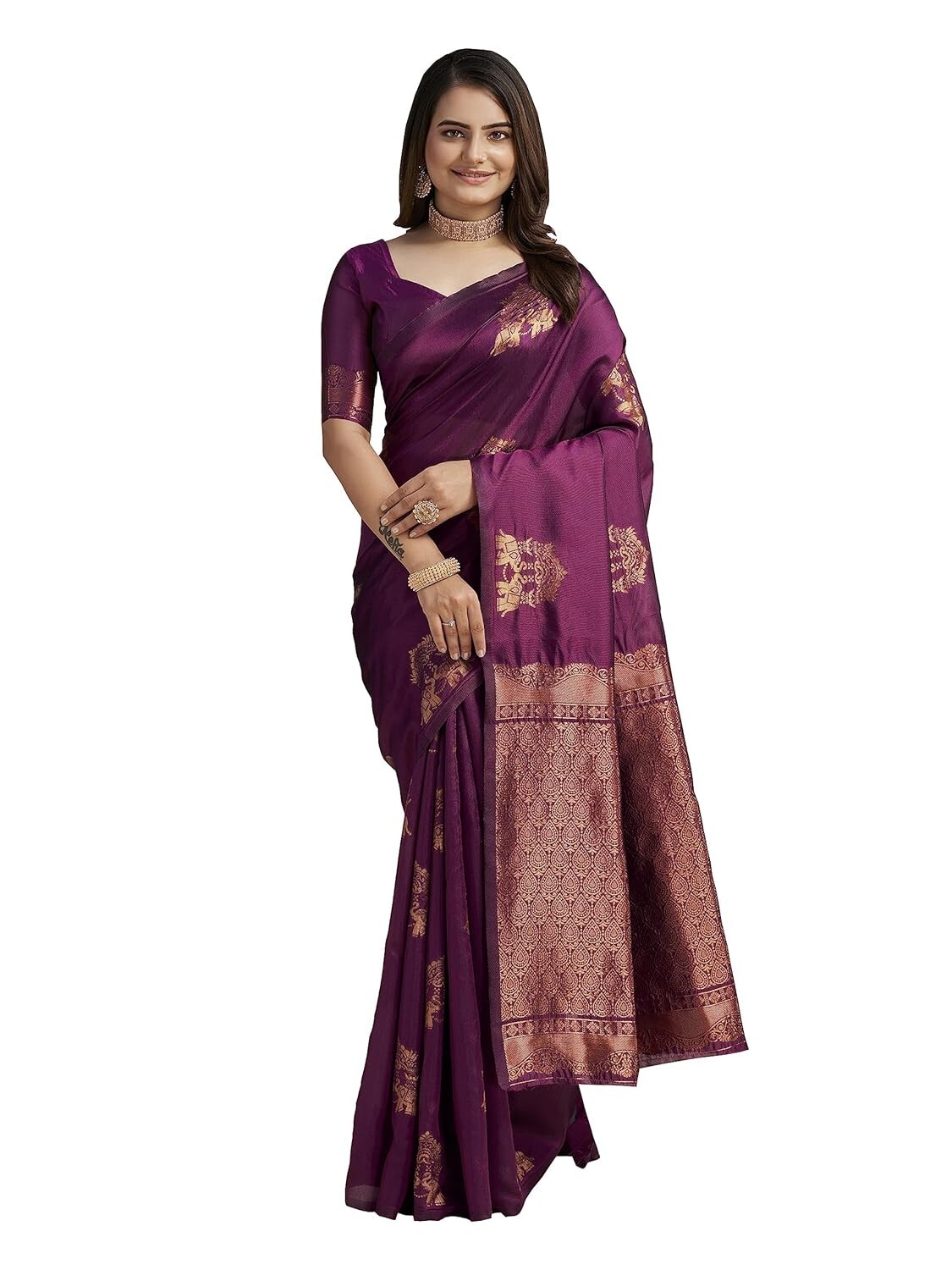 TRADITIONAL PARTY WEAR SOFT SILK INDIAN WEDDING WEAR KANJEEVARAM SAREE SARI