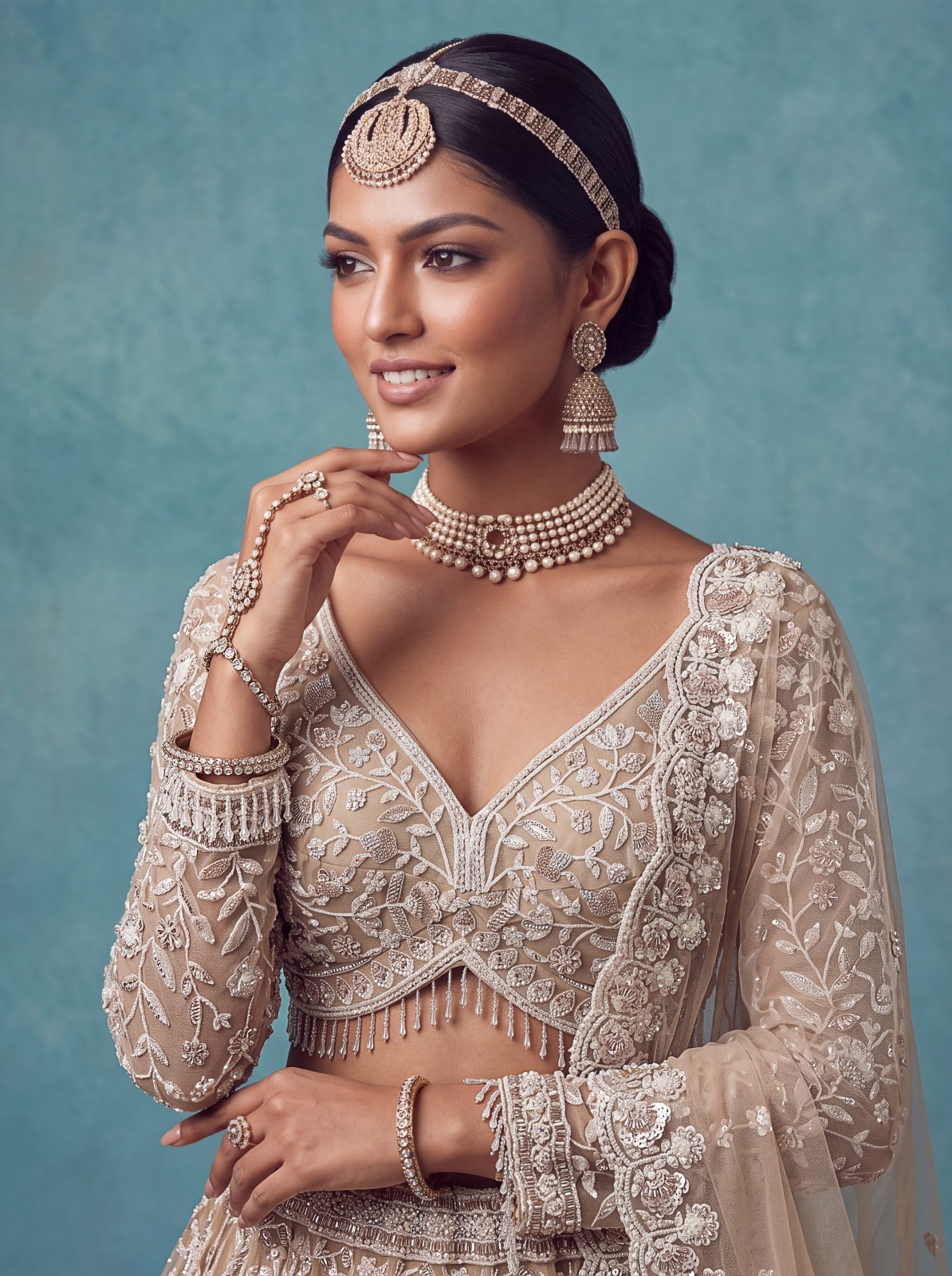 Designer Premium Net Lehenga Choli Heavy Handwork Bridal Wedding Wear