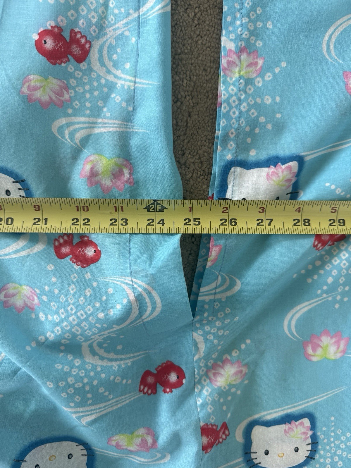 Hello Kitty Sanrio Cotton Yukata Kimono Robe Blue Kawaii One Size Japan