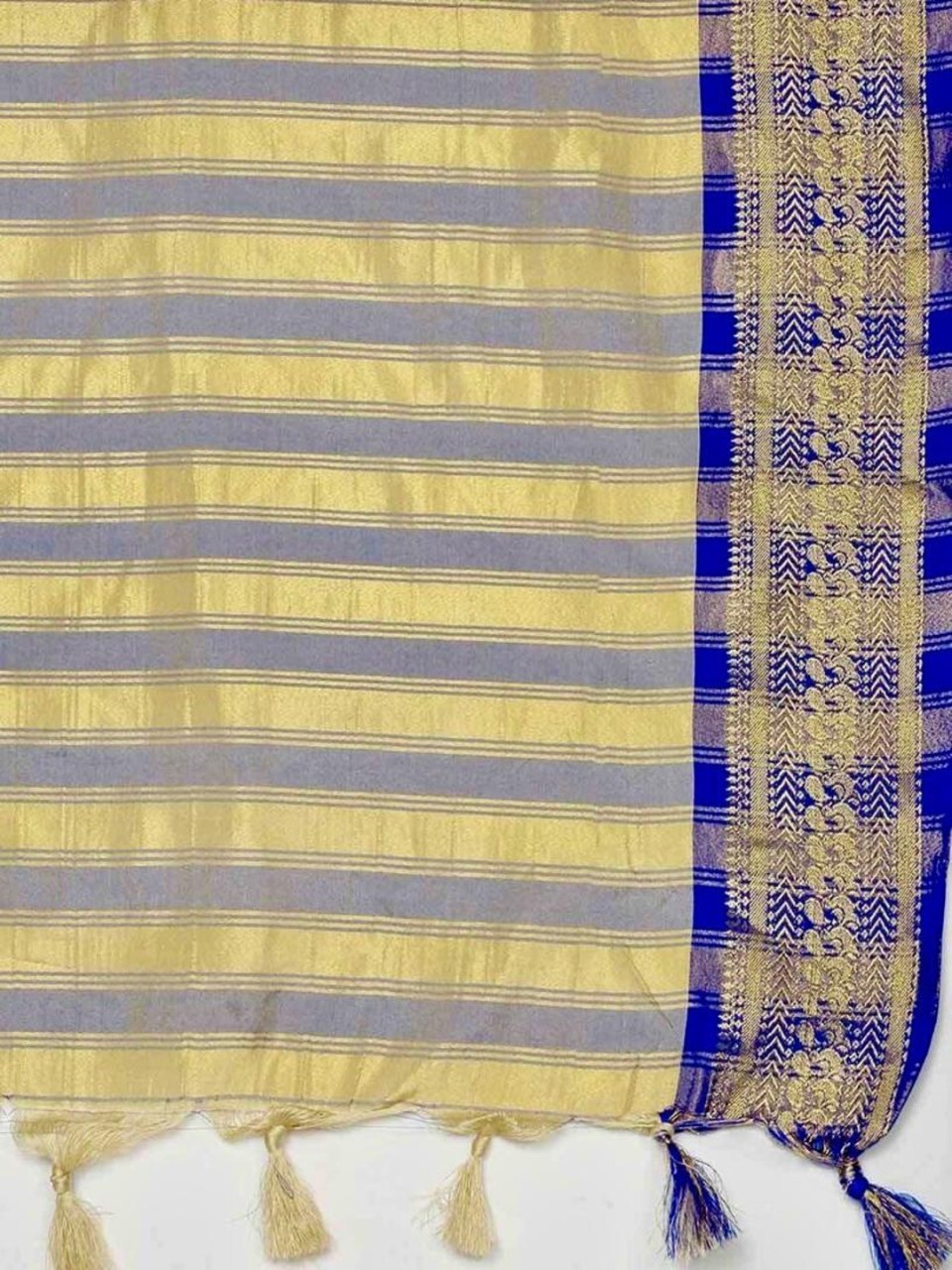 Woven Kanjivaram Jacquard, Pure Silk Saree (Beige)