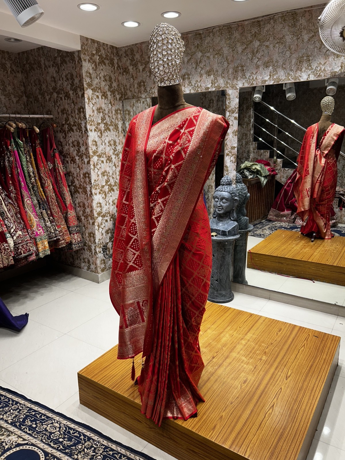 RED SILK SAREE WITH DUPPATTA