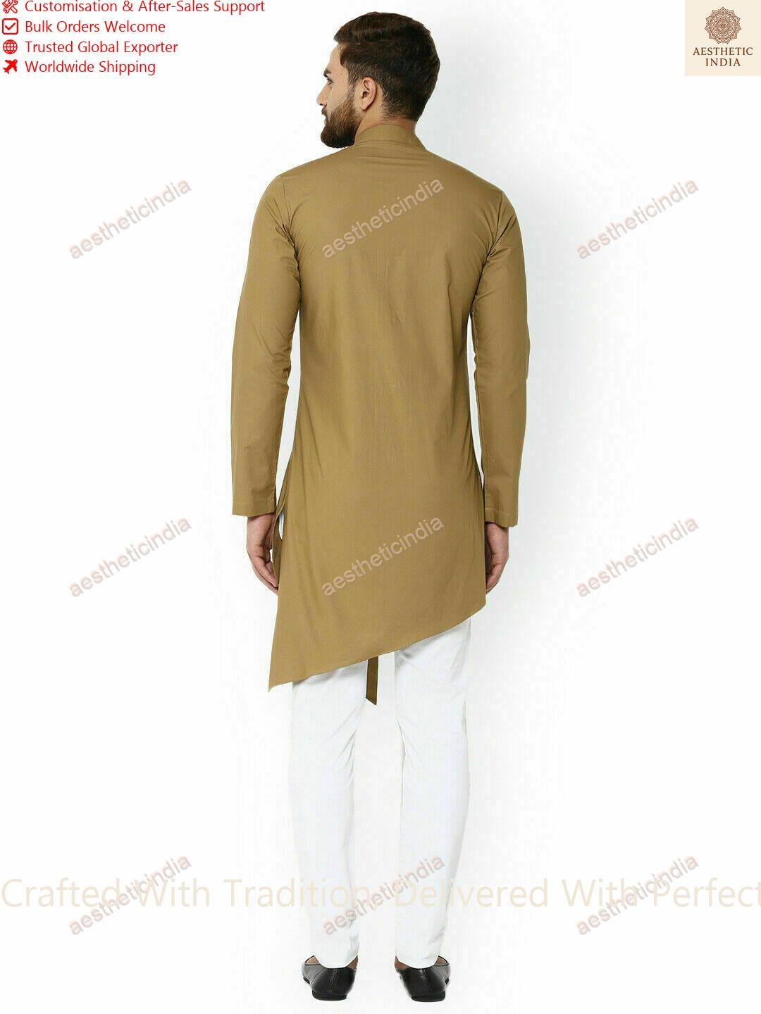 Mens Kurta Clothing Handmade Fashion Shirt Cotton New Dress Kurta