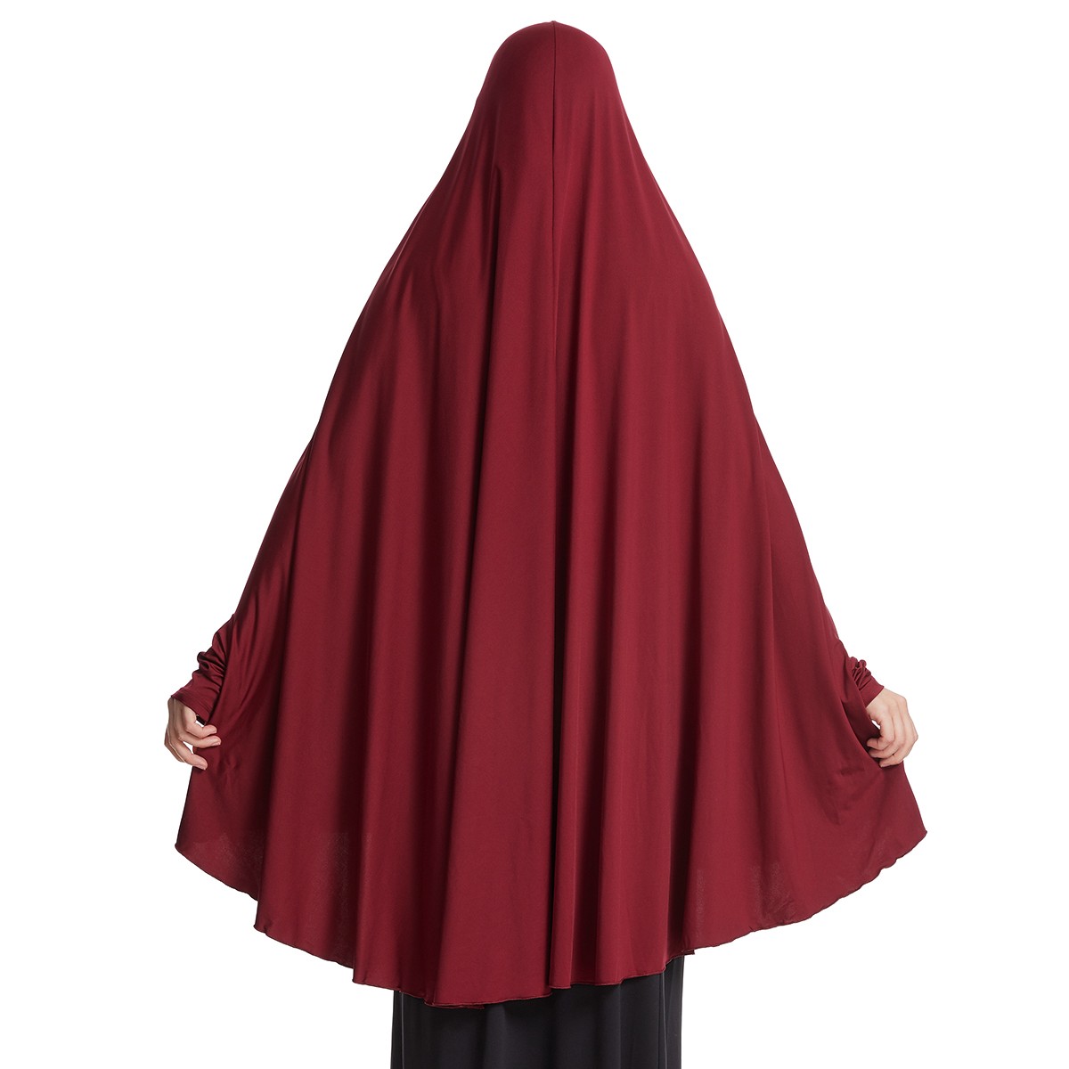 Prayer Khimar Solid Color Turban Muslim Women Hijab Headscarf Large Niqab Burka