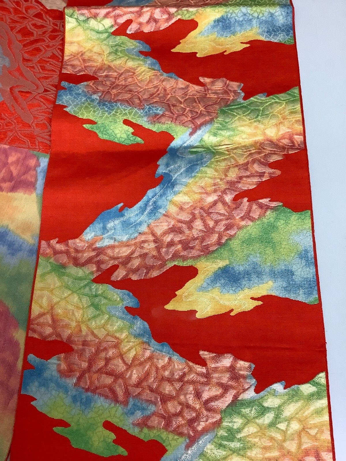 Japanese Vintage Kimono Nagoya Obi silk red expensive tradition 140.1×11.8inch
