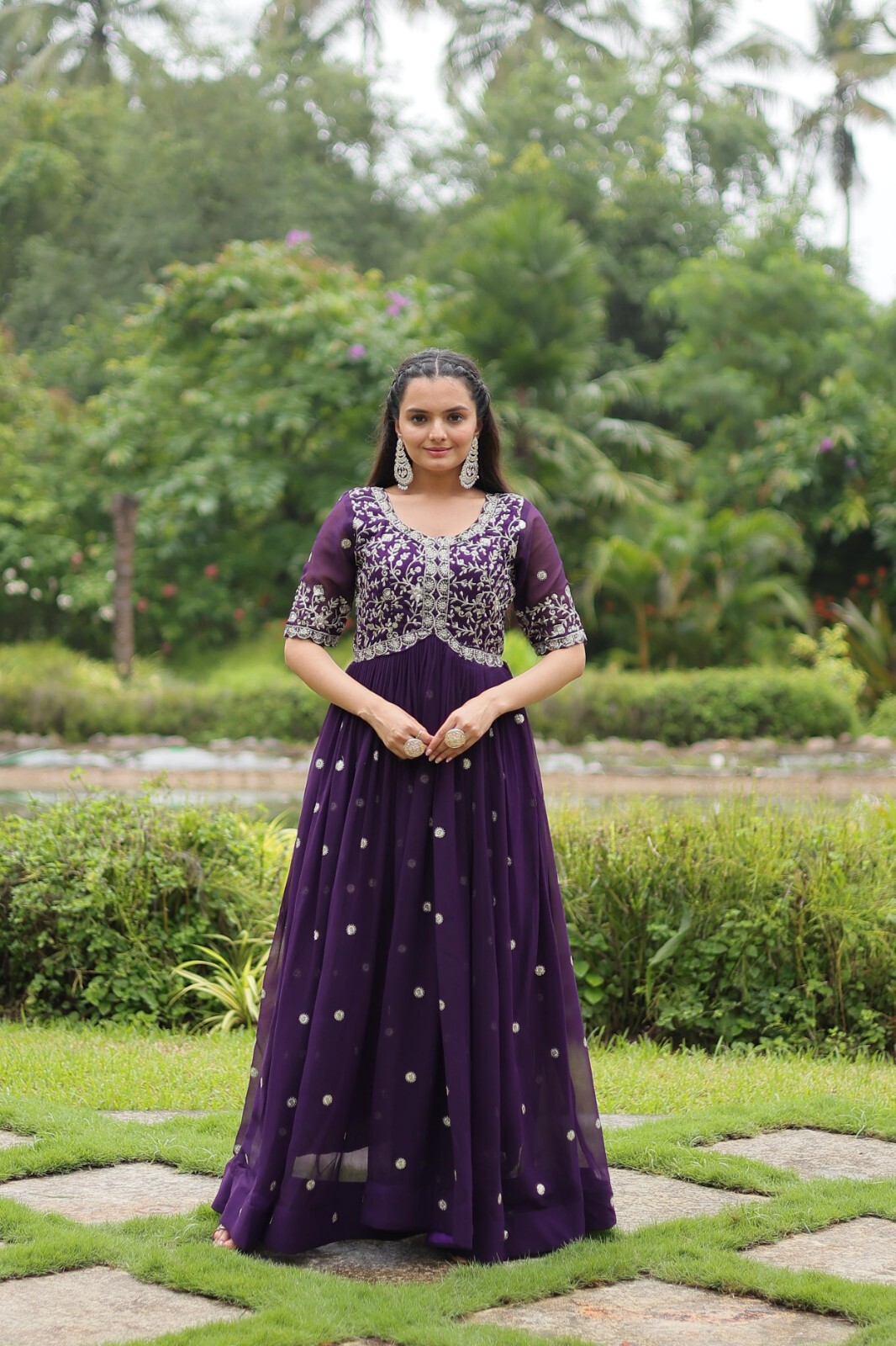 Wedding Anarkali Gown Traditional Outfit Indian Party Wear Gown For Ethnic Wear