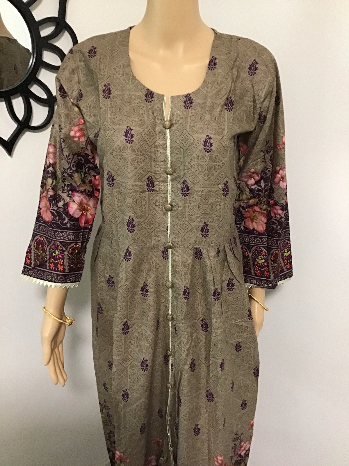 Pakistani Indian Trendy Designer Long Kurta Maxi Lawn Cotton Small