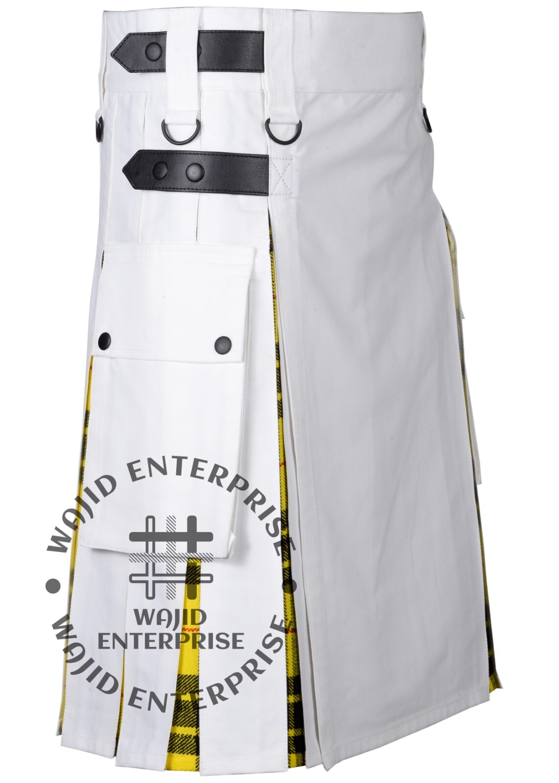 Scottish Macleod of Lewis Tartan & White Cotton Hybrid utility Kilt for Men’s