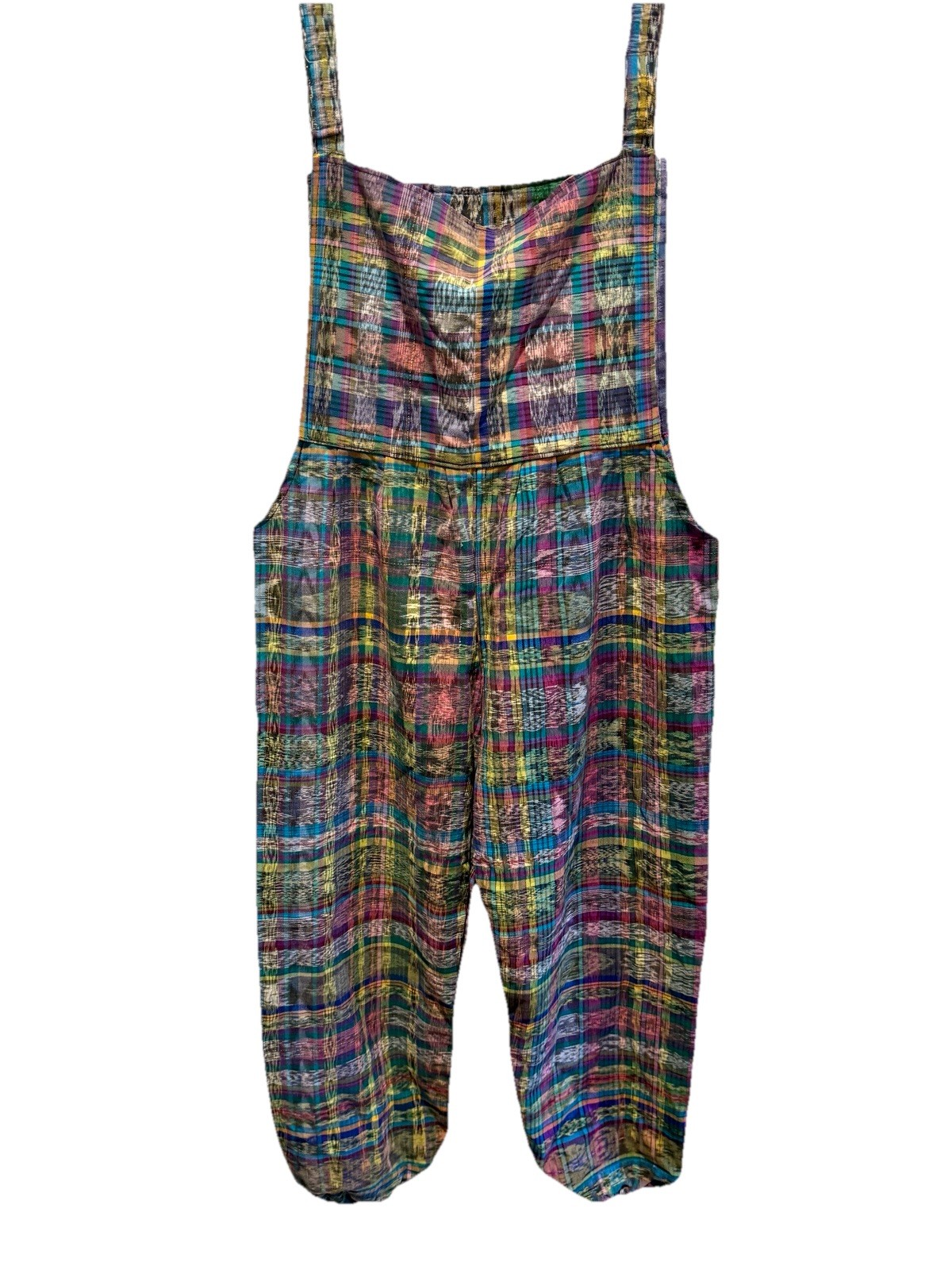 VTG Romper Womens L Embroidered Floral Bird Overalls Jumper Boho Guatemalan Cute