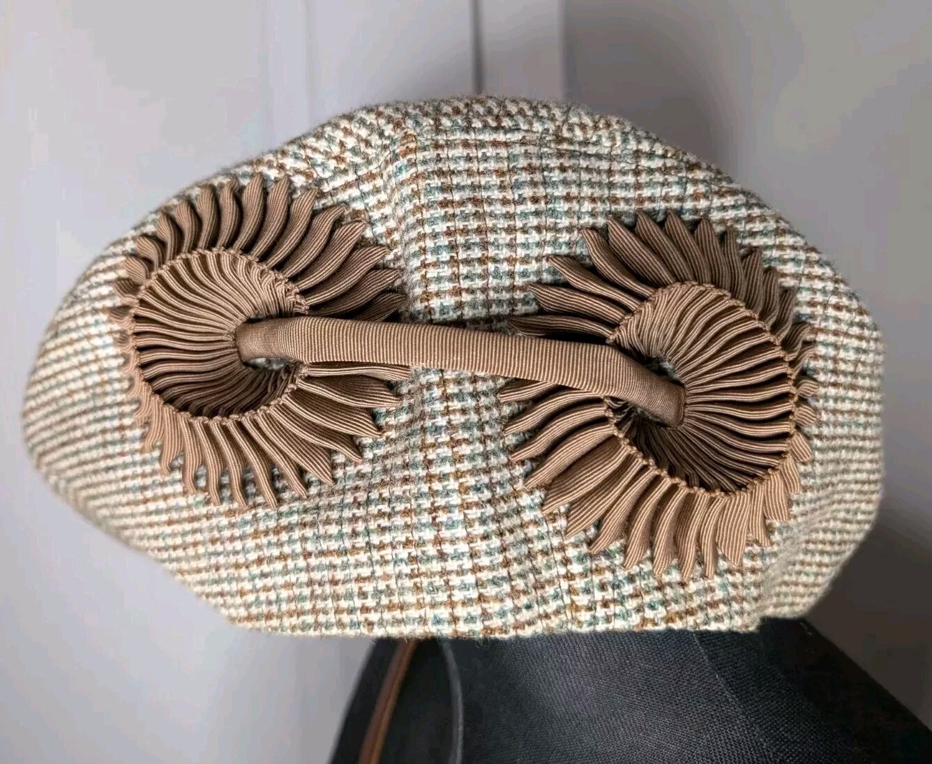 Vintage Nicolson’s Edinburgh Scotland Matching Tweed & Leather Sporran Bag & Hat