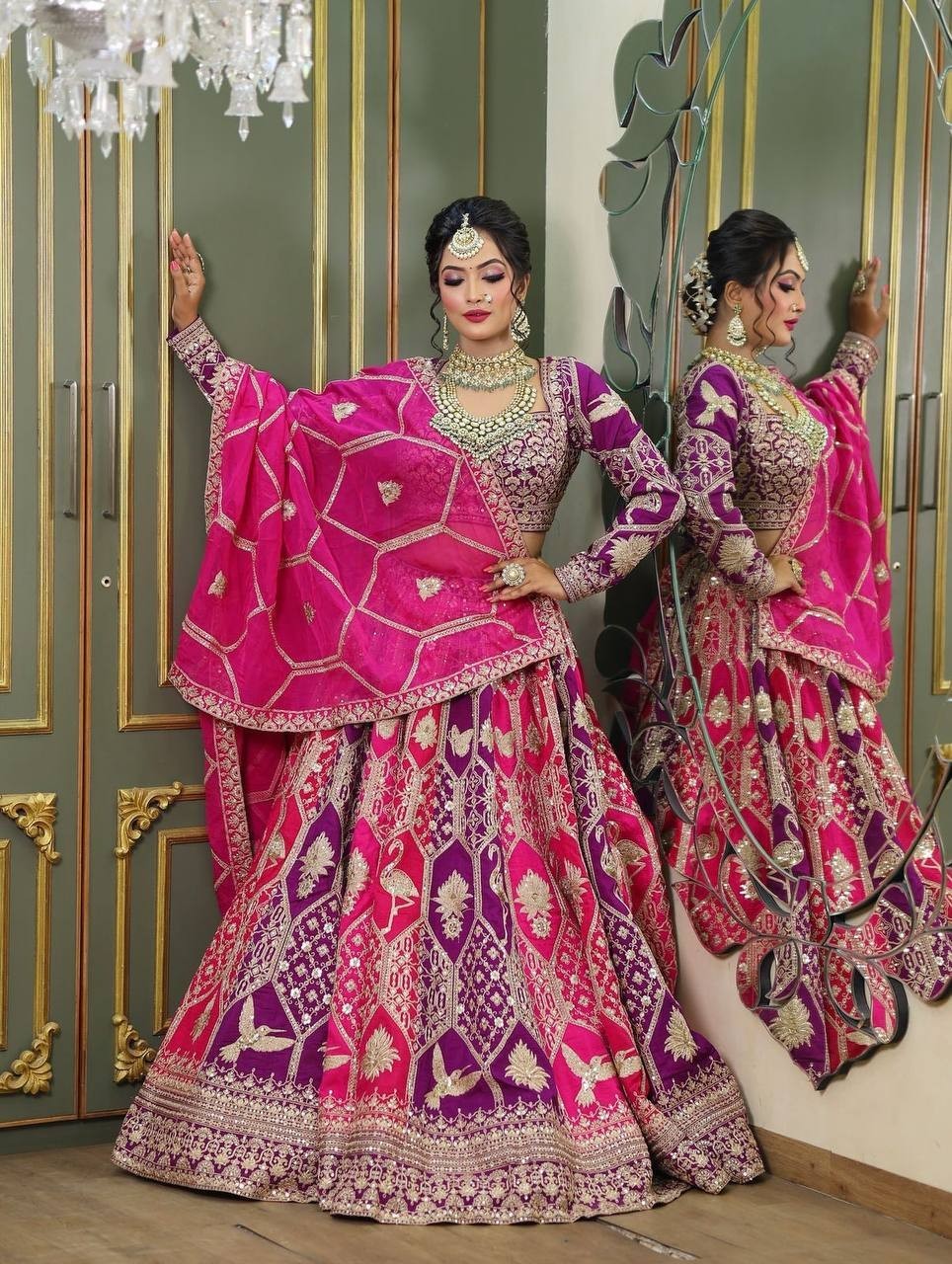 DESIGNER 3-piece Heavy LEHENGA CHOLI Dupatta INDIAN WEDDING PAKISTANI READYMADE