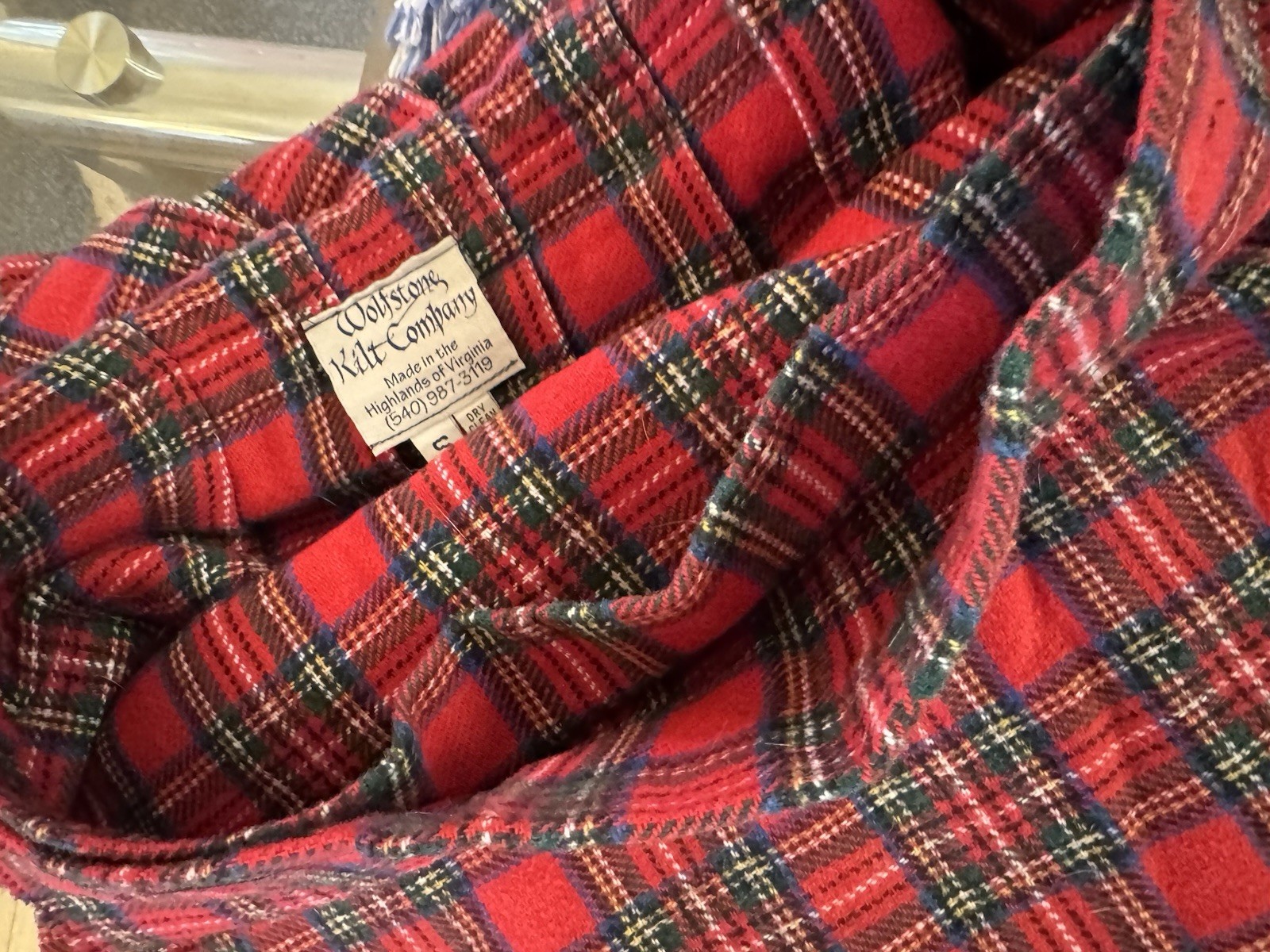 Wolfstone Kilt Company 100% Wool Scottish Classic Red Tartan Plaid Sz S 30″