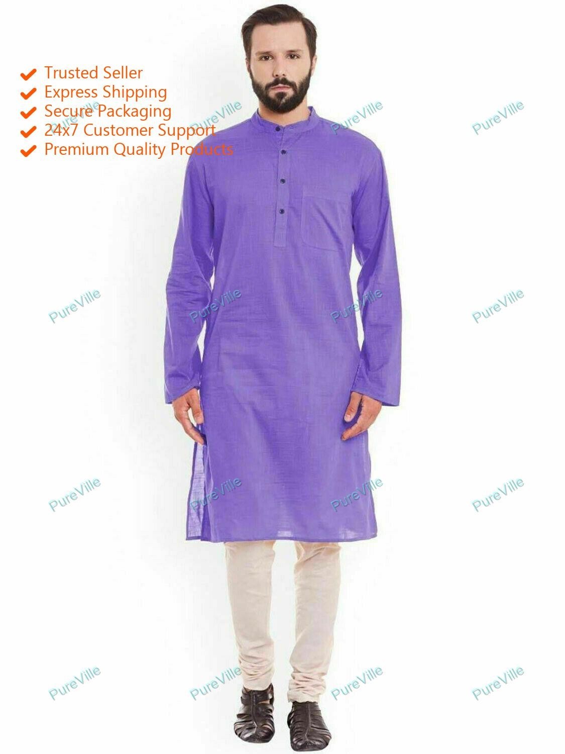 Mens Kurta Wear Mens Shirt Indian Ethnic Dress Mens Kurta Plain Size S to 7XL